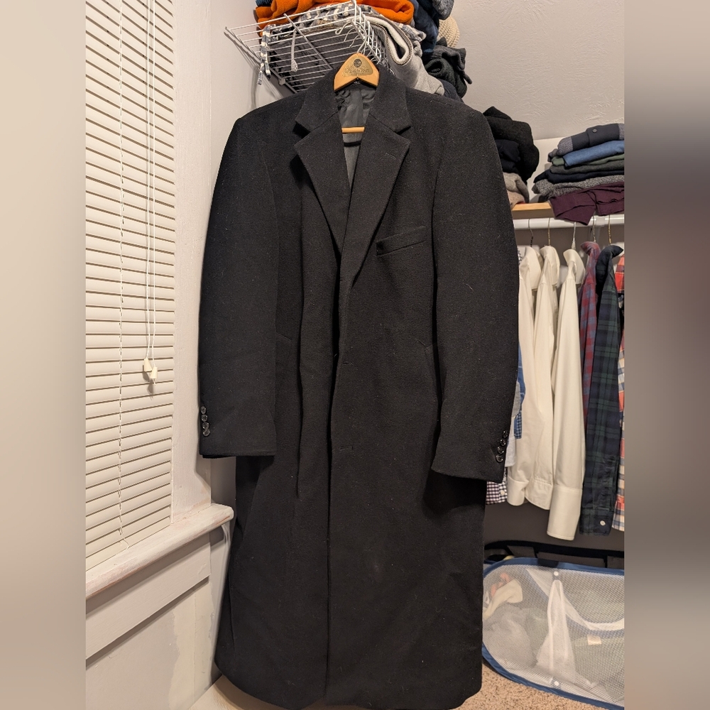 Chaps Men's Black Trench Coat
